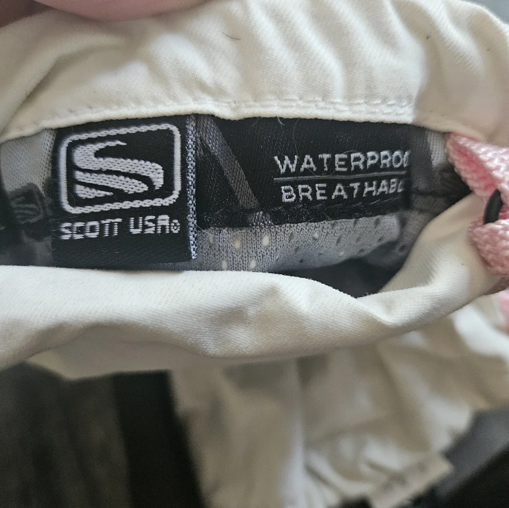Scott USA Vintage Cream & Black Waterproof Ski Gloves - Pink Accents